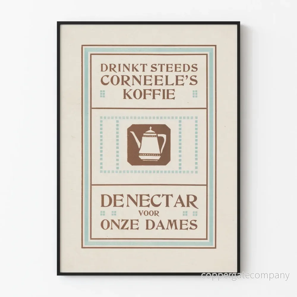 Vintageposter för reklam Corneele’s Koffie för väggdekoration
