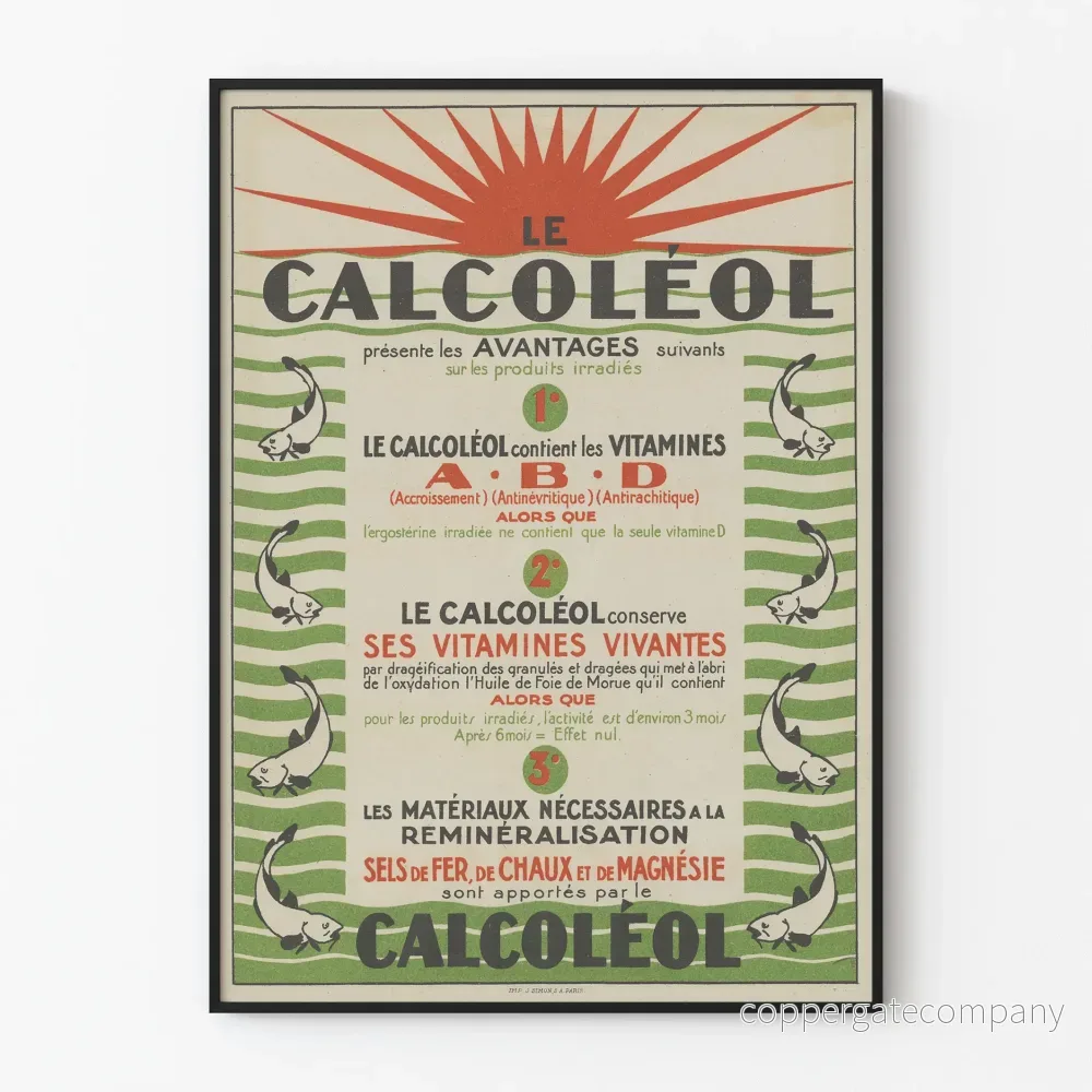 Vintageaffisch Le Calcoléol, vetenskaplig och näringsmässig dekorativ poster