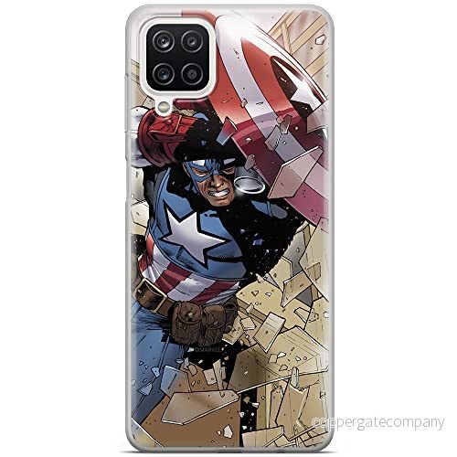 ERT GROUP mobiltelefonfodral för Samsung A12 / M12 originalt och officiellt licensierat Marvel mönster Captain America 021 anpassad till formen på mobiltelefonen, fodral tillverkad av TPU plast 5903040104620