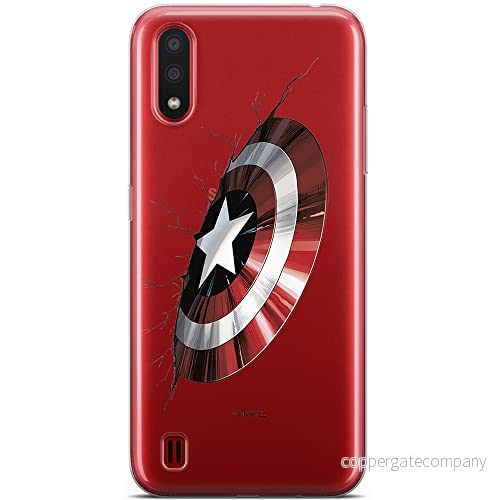 ERT GROUP mobiltelefonfodral för Samsung A01 originalt och officiellt licensierat Marvel mönster Captain America 023 optimalt anpassad till formen på mobiltelefonen, gedeeltelijk transparant 5904805426346