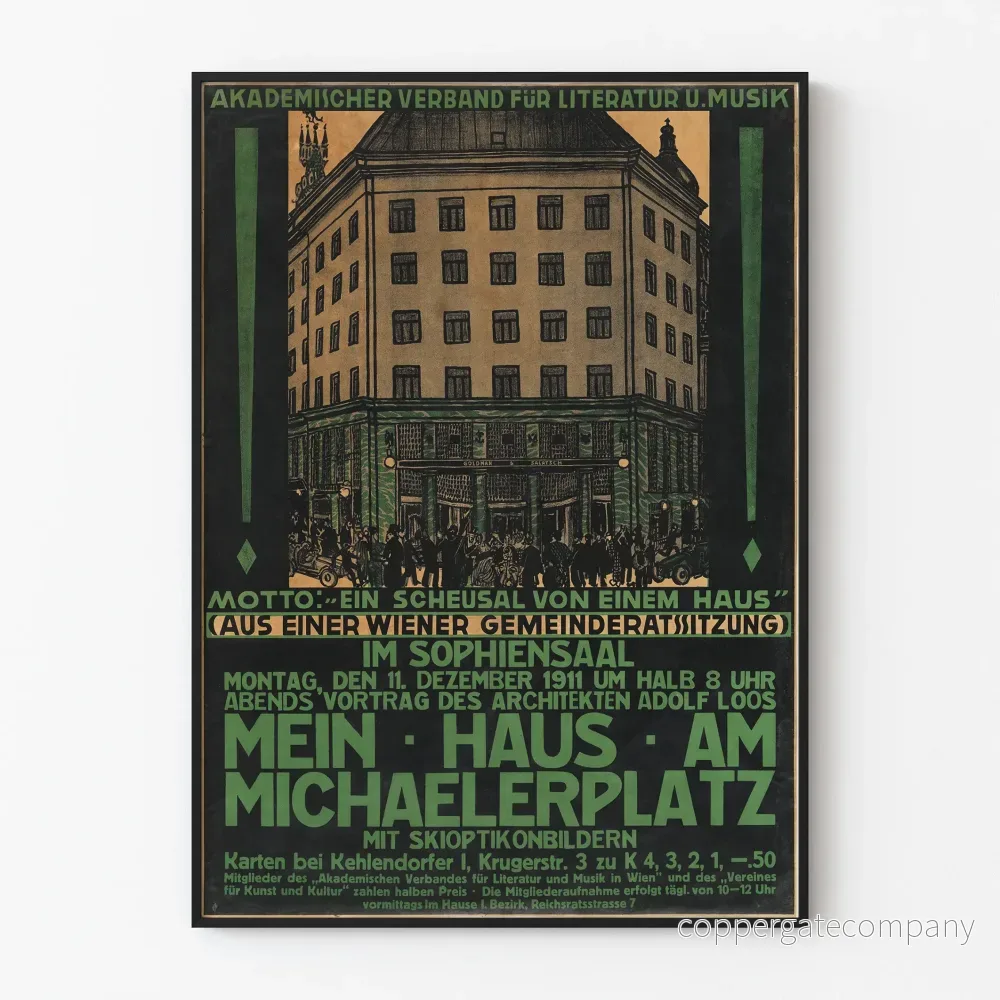 Vintageposter för konferensen Mein Haus am Michaelerplatz