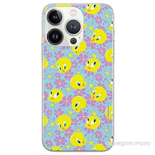 ERT GROUP mobiltelefonfodral för Iphone 13 PRO MAX originalt och officiellt licensierat Looney Tunes mönster Tweety 011 anpassad till formen på mobiltelefonen, fodral tillverkad av TPU plast 5905795093334