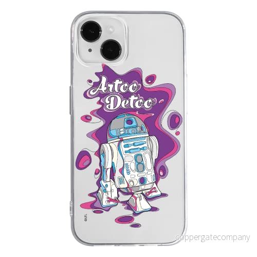 ERT GROUP mobiltelefonfodral för Apple Iphone 14 originalt och officiellt licensierat Star Wars mönster R2D2 002 optimalt anpassad till formen på mobiltelefonen, gedeeltelijk transparant 5905131881724