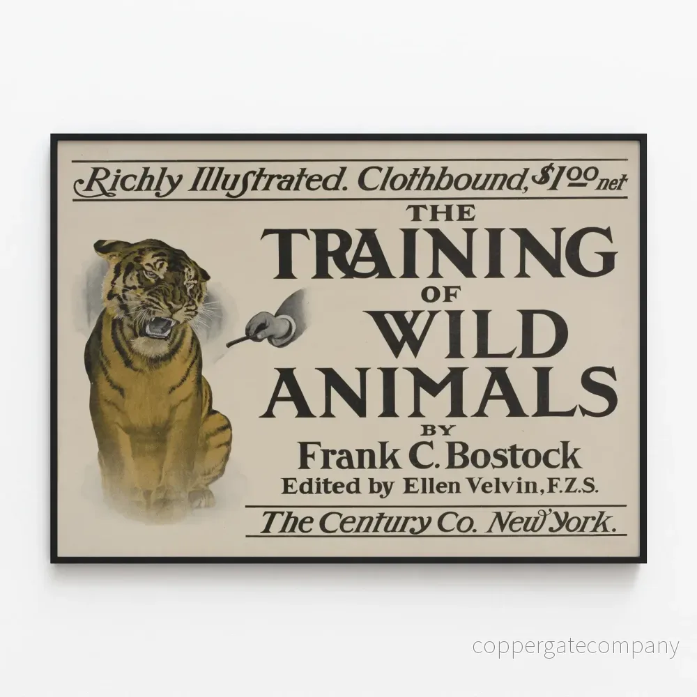 Vintageposter The Training of Wild Animals - Retro väggdekoration
