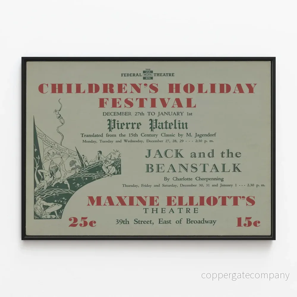 Vintage affisch Barnens semesterfestival Maxine Elliott's teater