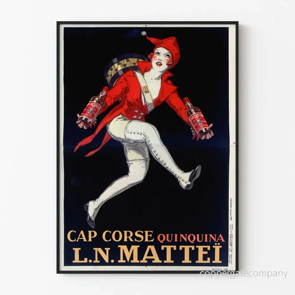 Vintageposter Cap Corse Quinquina L.N. Mattei för väggdekoration Vintageposter Cap Corse Quinquina L.N. Mattei för väggdekoration