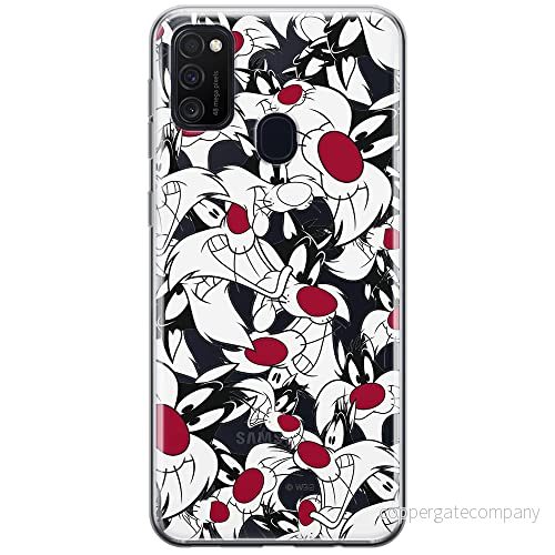 ERT GROUP mobiltelefonfodral för Samsung M21 originalt och officiellt licensierat Looney Tunes mönster Sylvester 004 optimalt anpassad till formen på mobiltelefonen, gedeeltelijk transparant 5903040482711