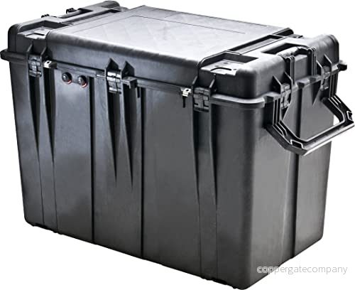 PELI 0500 stor transportbehållare i polypropylen, IP67-vatten- och dammtät, 267 liters kapacitet, tillverkad USA, inget skum, svart 19428088323