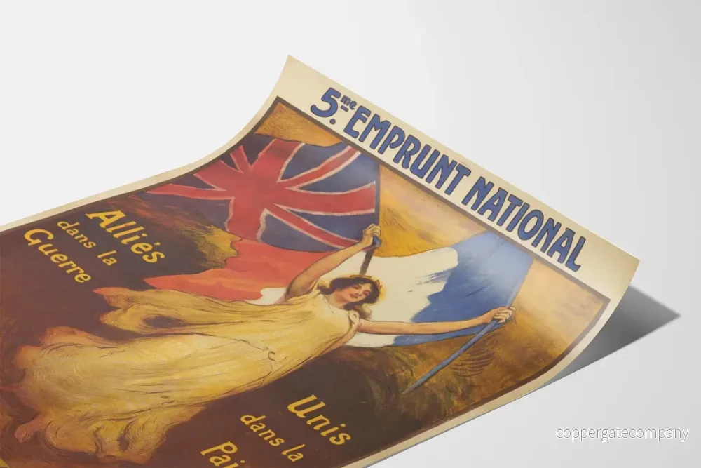 Vintageposter för 5:e nationella lånet - Allierade förenade i krig och fred - Bild 3