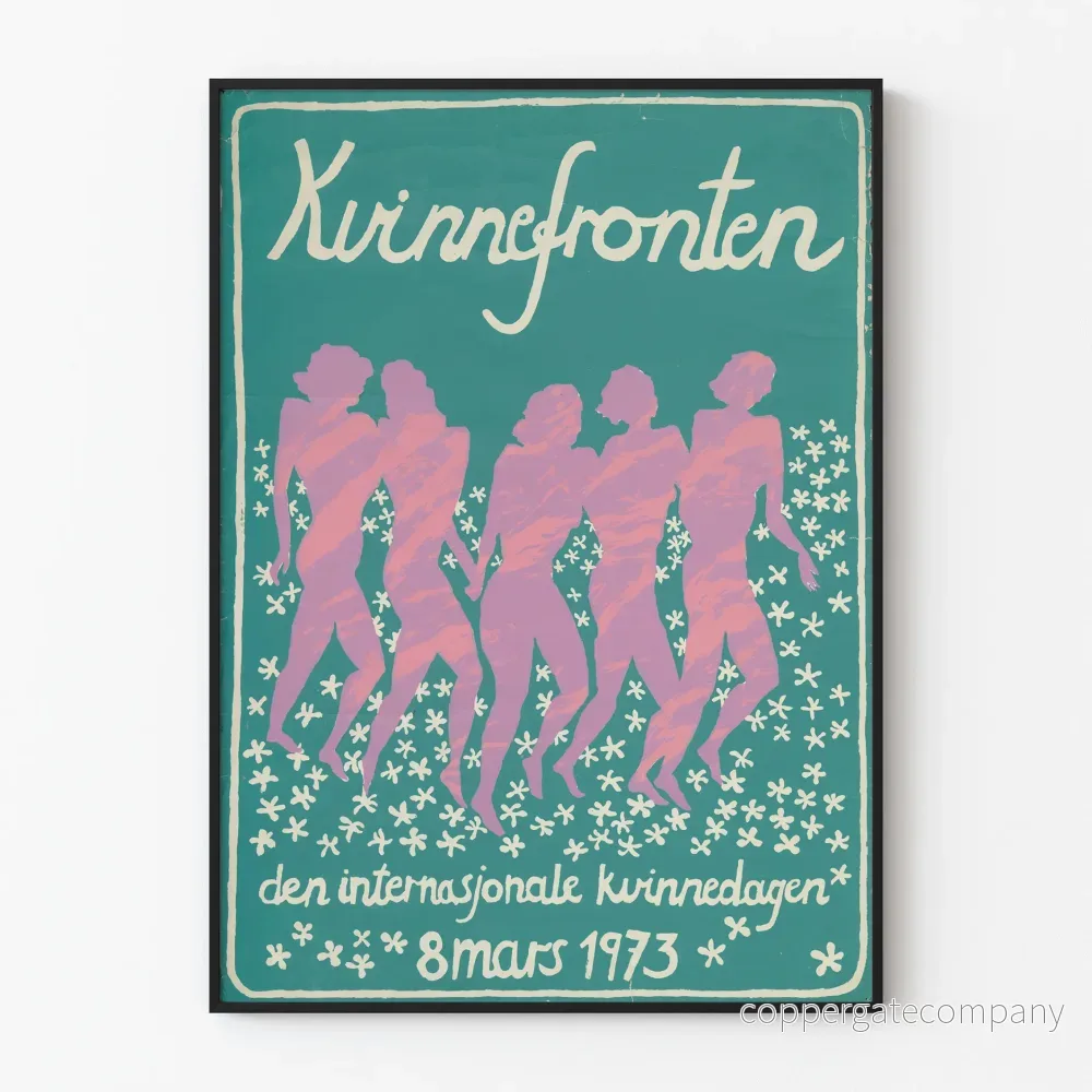 Postern Kvinnefronten - Internationella kvinnodagen 1973