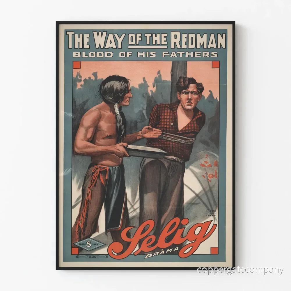 Vintageposter 'The Way of the Redman' - Filmdramatisk väggdekoration