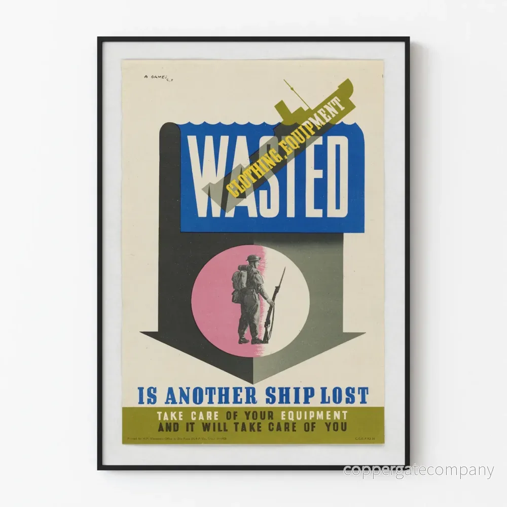 Vintage militärposter Wasted Clothing Equipment