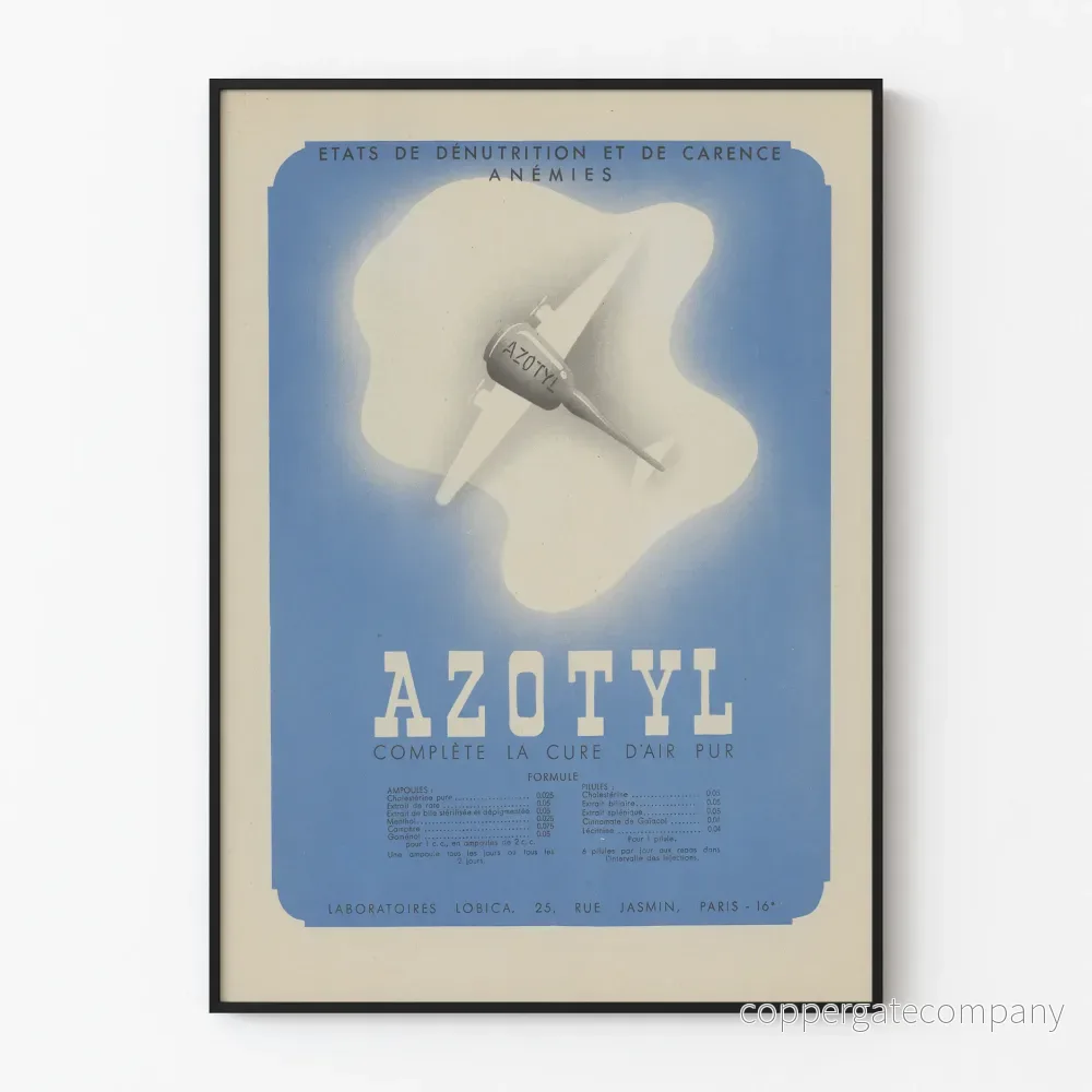 Vintageaffisch Azotyl - Retro medicinsk väggdekoration