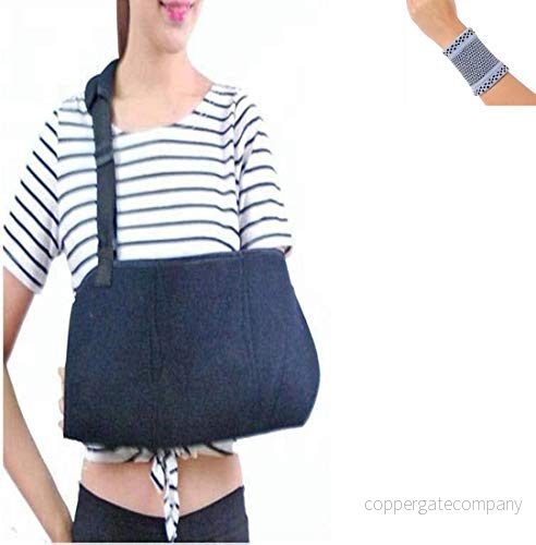 Amsahr medicinska underarmsremmar armstöd andas nät axel immobilisering - universal (27-40 cm) underarmslängd inklusive armband 845925095997