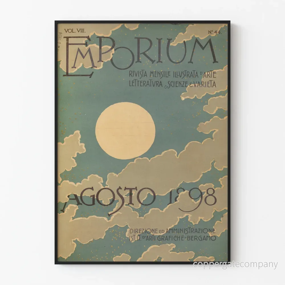 Vintageposter Emporium augusti 1898 väggdekoration
