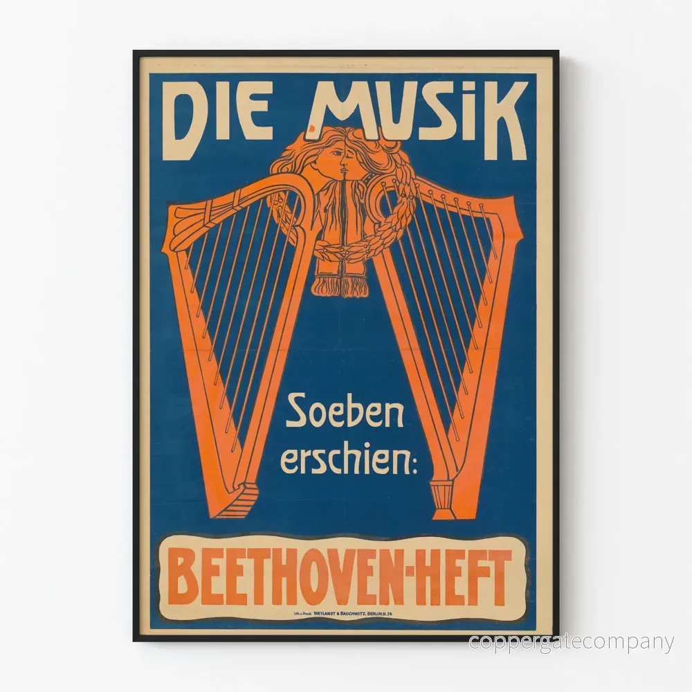 Vintage musikposter Beethoven Heft väggdekoration