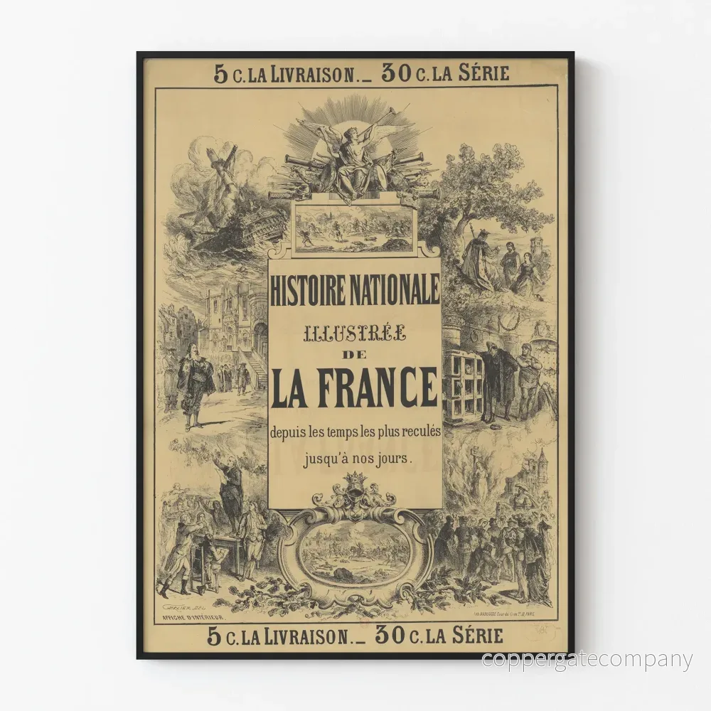 Vintage affisch "Histoire Nationale Illustrée de la France"