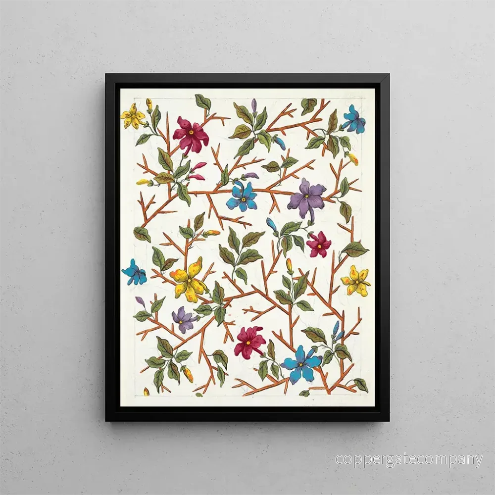 Målning Motif floral för textiltryck Pl XIX - Anonym | Konsttryck