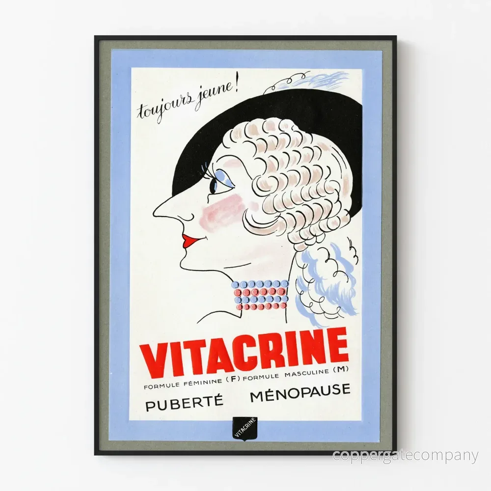 Vintageposter Vitacrine retro väggdekoration