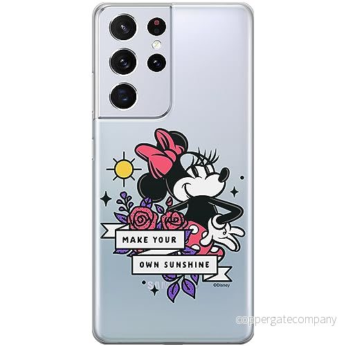 ERT GROUP mobiltelefonfodral för Samsung S21 ULTRA originalt och officiellt licensierat Disney mönster Minnie 073 optimalt anpassad till formen på mobiltelefonen, gedeeltelijk transparant 5905795024734
