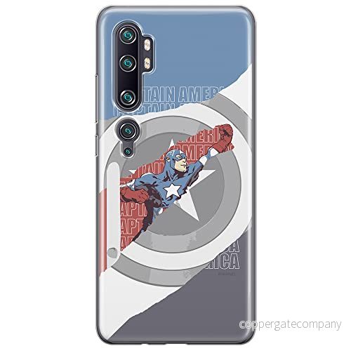 ERT GROUP mobiltelefonfodral för Xiaomi MI NOTE 10 / PRO originalt och officiellt licensierat Marvel mönster Captain America 013, fodral tillverkad av TPU plast 5904805583827