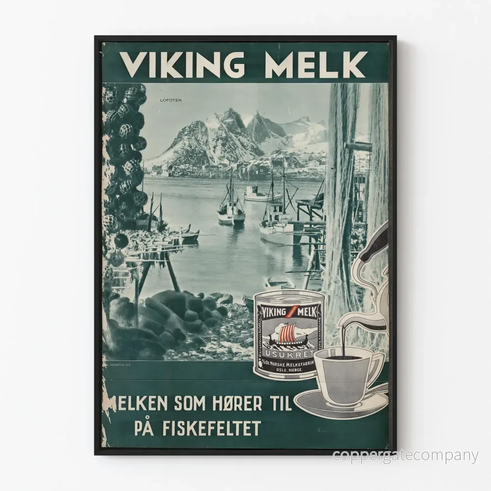 Vintage Viking Melk poster för väggdekoration