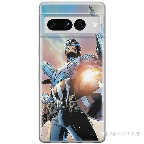 ERT GROUP mobiltelefonfodral för Google PIXEL 7 PRO originalt och officiellt licensierat Marvel mönster Captain America 015 anpassad till formen på mobiltelefonen, fodral tillverkad av TPU plast 5905795181970