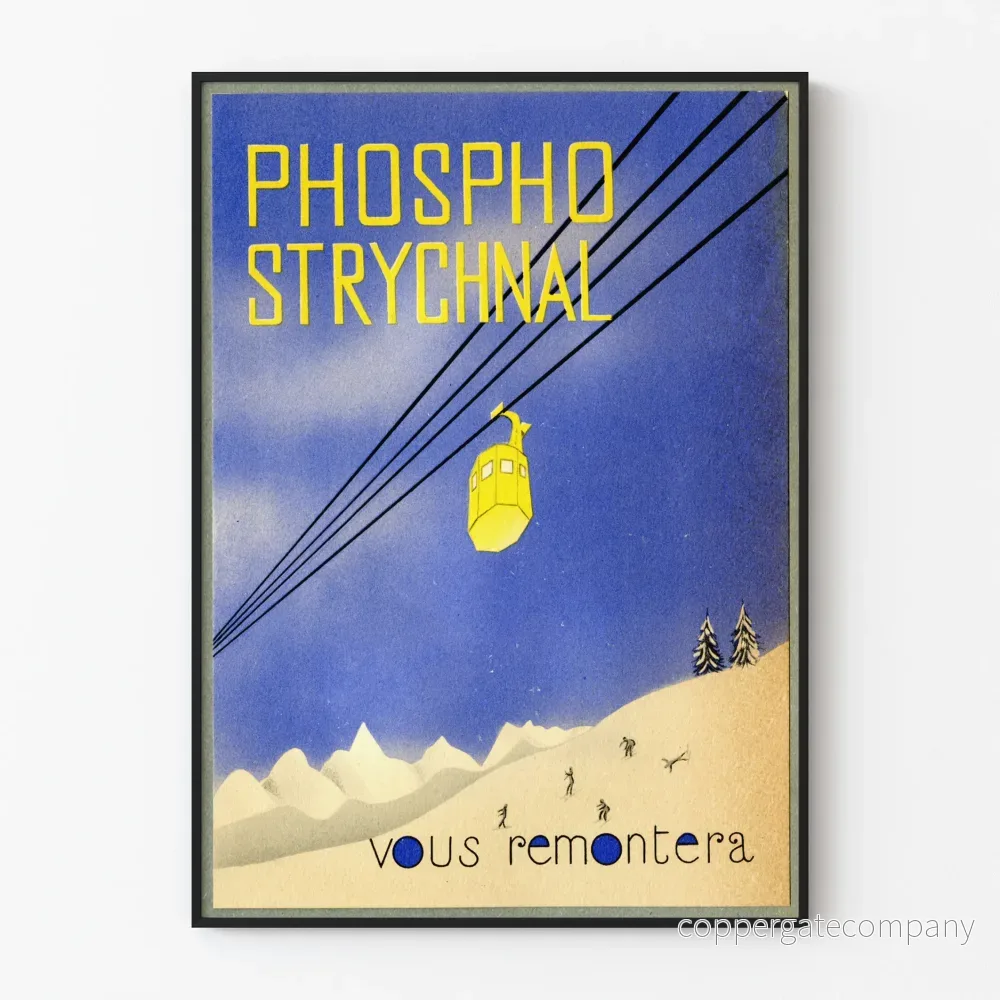 Vintageposter Phospho Strychnal Bergbana