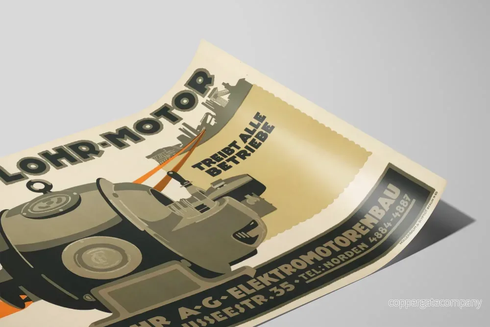 Vintage reklamposter för Flohr Berlin-motor - Bild 2