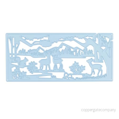 Nellie's Choice Shape Die Stansmall Landskap Renar i Skog Cutting och Skärschablon på 14 x 6,4 cm för Korttillverkning, Pyssel, Scrapbooking Hantverk Lämplig Stansmaskiner 8719743097827