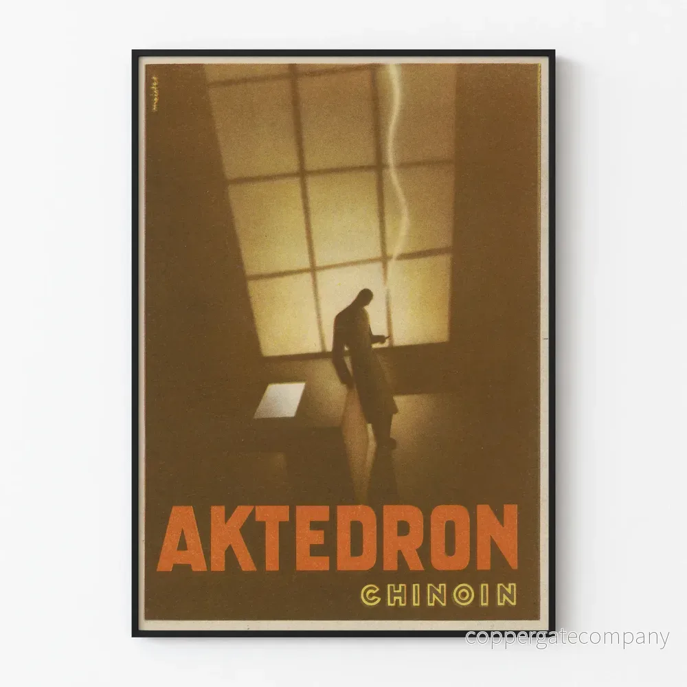 Vintageposter AKTEDRON Chinoin - Väggdekoration Art Déco