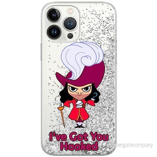 ERT GROUP mobiltelefonfodral för Apple Iphone 14 originalt och officiellt licensierat Disney mönster James Hook 001 optimalt anpassad till formen på mobiltelefonen, med glitter overflow effekt 5905511592837