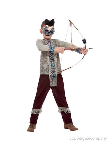 Dark Spirit Warrior Costume, Grey, Top, Trousers & Mask (S) 5059513015778