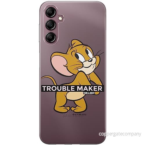 ERT GROUP mobiltelefonfodral för Samsung A14 4G/5G originalt och officiellt licensierat Tom & Jerry mönster 012 optimalt anpassad till formen på mobiltelefonen, gedeeltelijk transparant 5905511825546
