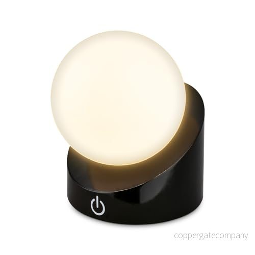 BRILONER Trådlös minibord IP54 med touch, stegvis dimmer, utbytbart batteri och källa, sänglampa, boll, LED lampa, bord, 10 x 8 9 cm, svart 4002707459934