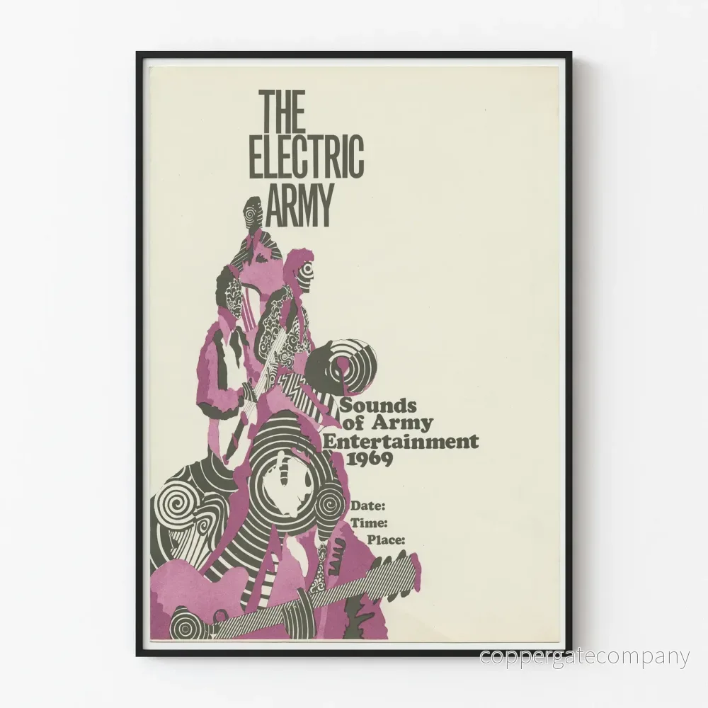Vintageposter The Electric Army – Army Entertainment's Ljud 1969