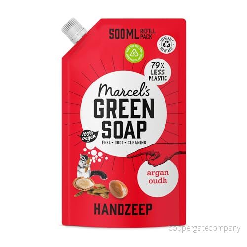 Marcel's Green Soap handtvål påfyllningspaket Argan & Oudh Dispenser 100% miljövänlig vegansk 97% biologiskt nedbrytbar 500 ml 8719325558883