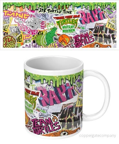 Pyramid International Teenage Mutant Ninja Turtles kaffemugg (klistermärke bomb design) 325 ml keramisk kaffemugg, koppar och kaffemuggar för kvinnor, muggar män barn officiella 5050574277679