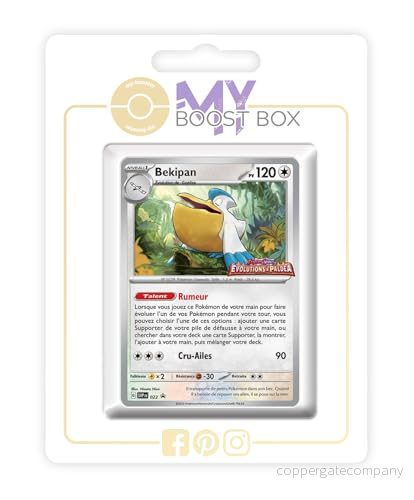 Bekipan (Pelipper) SV022 Holo Myboost X Écarlate et Violet 02 Évolutions à Paldea Box med 10 franska Pokémon kort 3701604903960