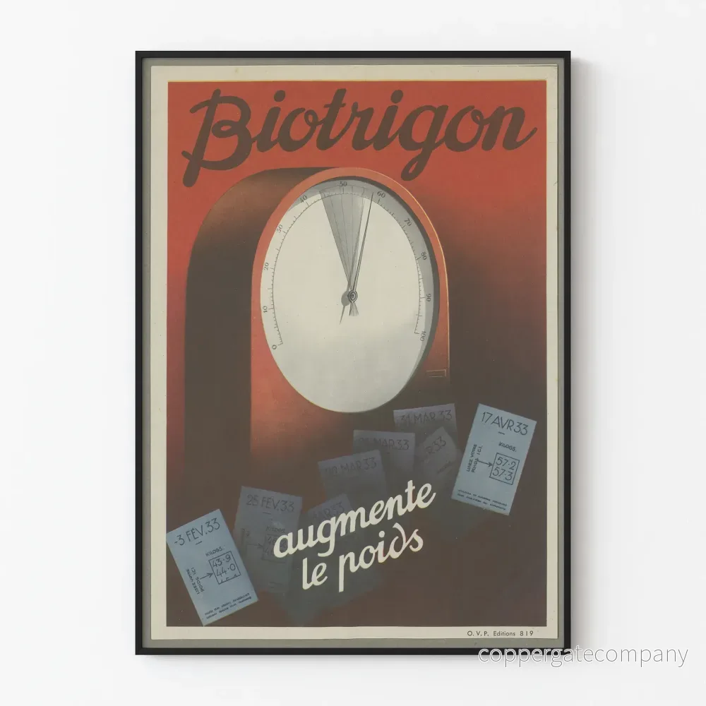 Vintage affisch Biotrigon för vintage väggdekoration