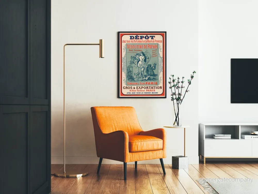 Vintageposter från Paphos Veloutine-lageret – Väggdekoration för parfym och skönhet - Bild 2