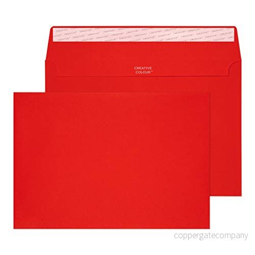 Blake Kuvert kreativ färg 45306 Farbige Briefumschläge Haftklebung pelarlåda Rot C5 162 x 229 mm 120g/m² 25 Stück 5055559727071