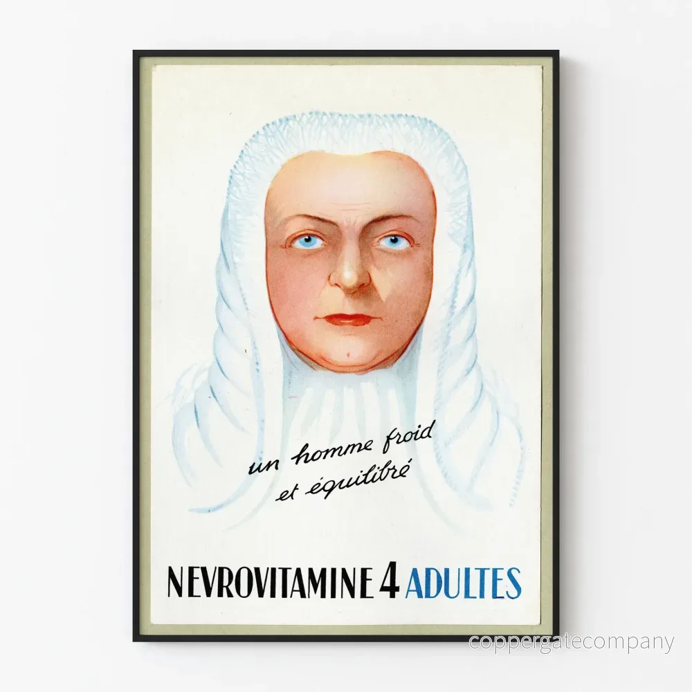Vintageposter Nevrovitamine 4 Vuxna - Retro väggdekoration