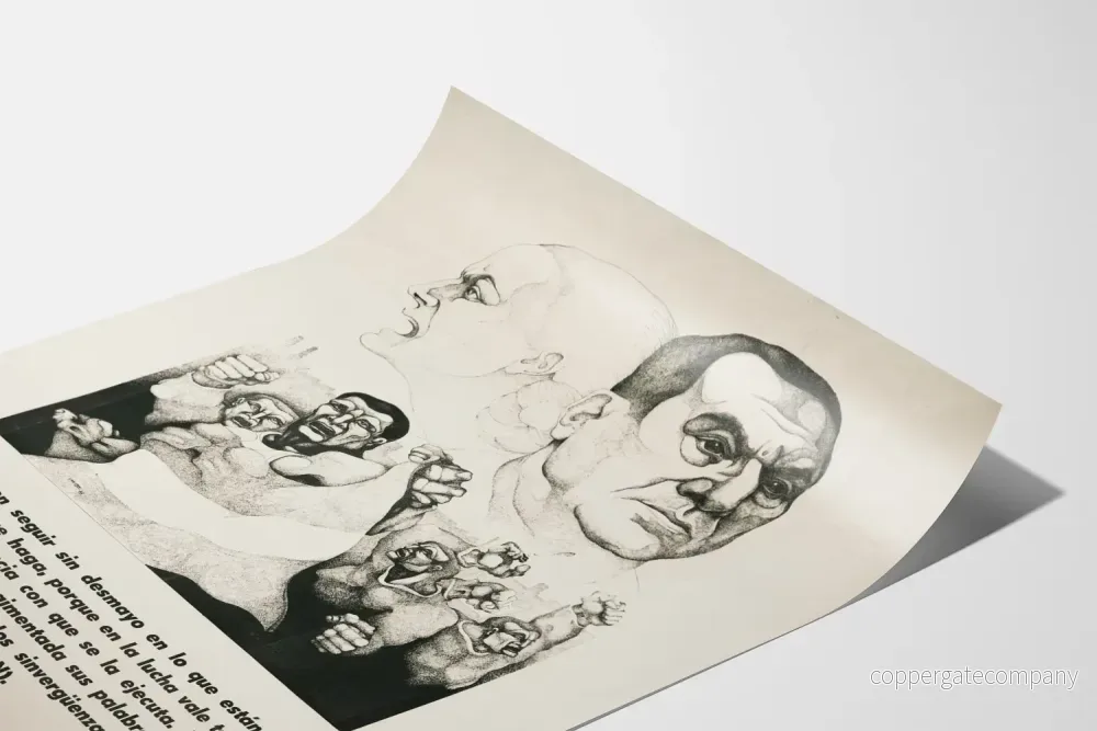 Posters TYPOGRAPHIQUE Fédération Gráfica Bonaerense 1973 med citat av Juan Perón - Bild 3