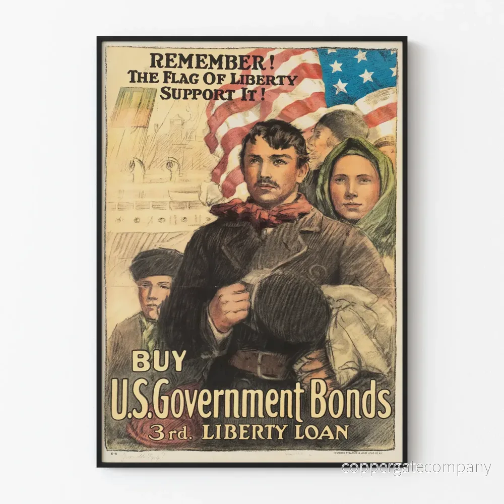 Vintage Patriotisk US-Poster - Köp Statsskuldväxlar