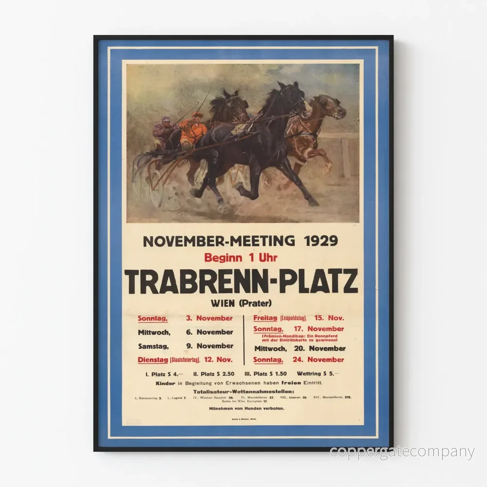 Vintageposter av travloppet Trabrenn-Platz 1929