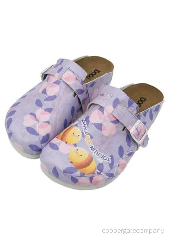 DOGO Kvinnors veganska läder lila tofflor Just Wanna Bee with You Motif, Material: Polyester, 39 EU 8680544247295