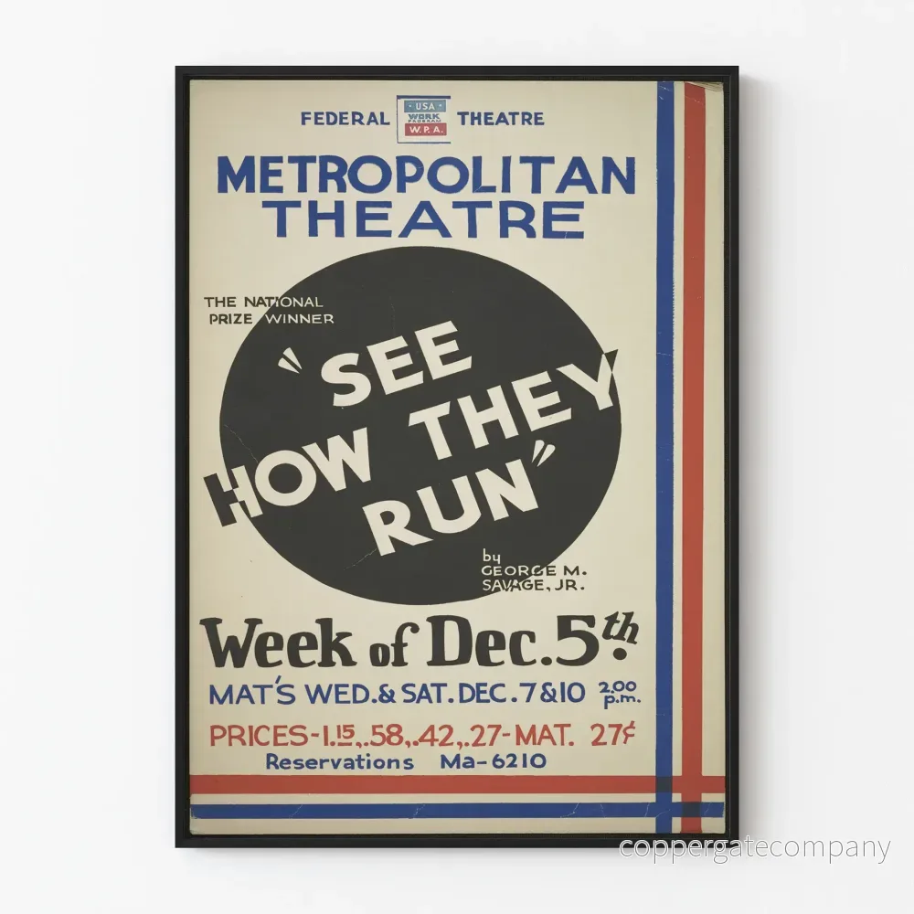 Vintage teaterposter "See How They Run" konstnärlig väggdekoration