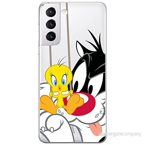 ERT GROUP mobiltelefonfodral för Samsung S21 PLUS originalt och officiellt licensierat Looney Tunes mönster Sylvester & Tweety 002 anpassad till formen på mobiltelefonen, gedeeltelijk transparant 5903932380224