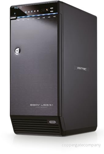 FANTEC QB X8U31 8 vägs USB3.2 Gen2 hårddiskhölje för 8X SATA 3,5/2,5 tums HDD skivor eller SSD skivor, överföringshastigheter upp till 10 Gbit/sec, fläkt auomatik, metallhölje svart 4250273425734